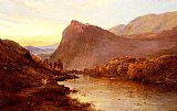 Alfred De Breanski Famous Paintings - Sunset In The Glen
